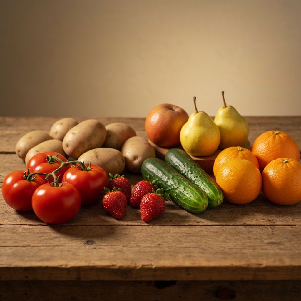 Fresh vegetables displaying nutritional diversity